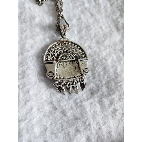 Peruvian Tumi God Chrysocolla Peruvian Silver 950 Signed AF With 925 Chain - Picture 5 of 7